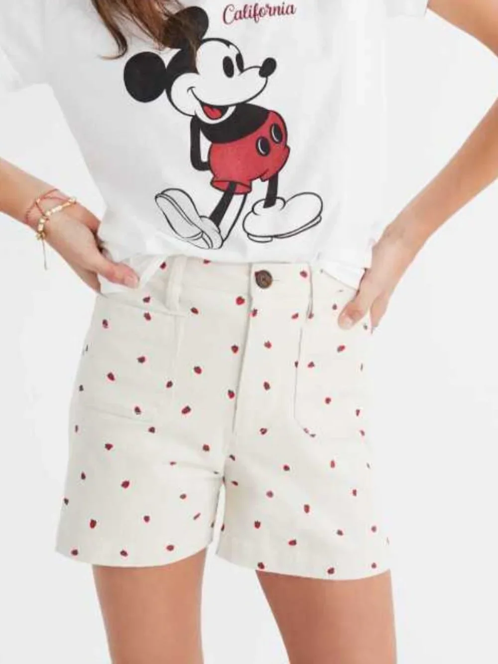 New 26 27 28 Madewell Emmett shorts in fresh strawberries Strawberry print